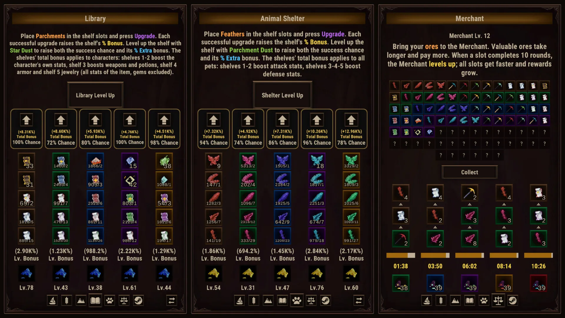 Task Bar Cube Village Guide: Resources, Merchant & Shelves